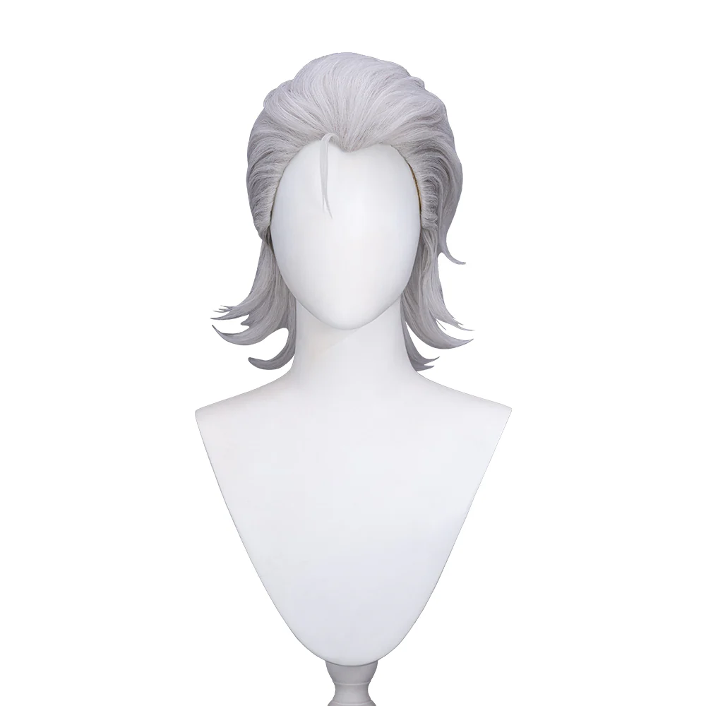【Ready For Ship】DokiDoki Anime TO BE HERO X Cosplay X Wig Short Curly Silver Hair - Image 5