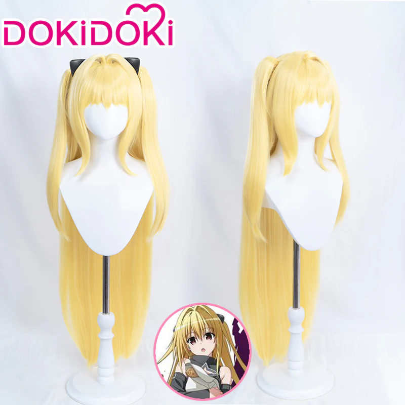 【Ready For Ship】DokiDoki Anime To Love Ru Cosplay Golden Darkness Eve Cosplay Long Yellow Wig