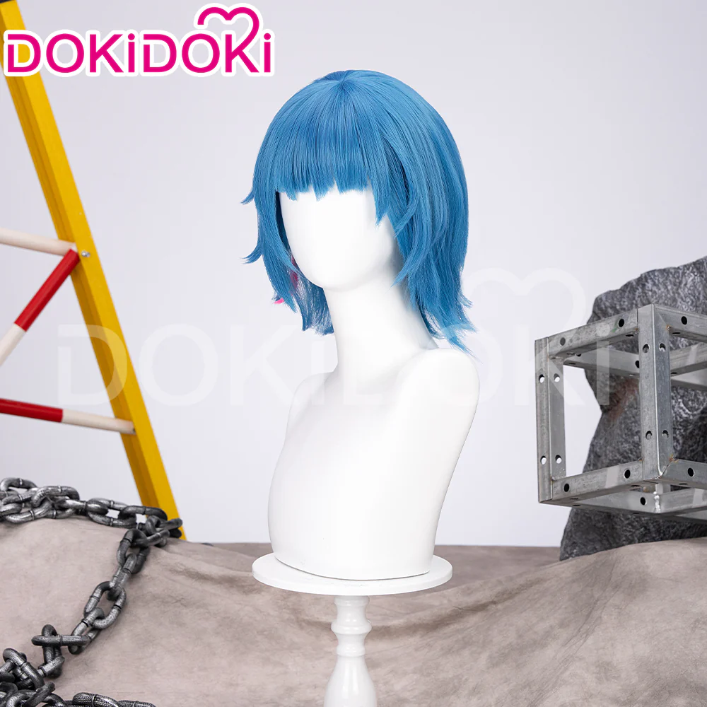 【Partially Ready For Ship】DokiDoki Anime Cosplay Wig / Necklace Short Blue Short / Pigtail / Double Bun Purple Highlights Hair  Kids Young Version - Image 10