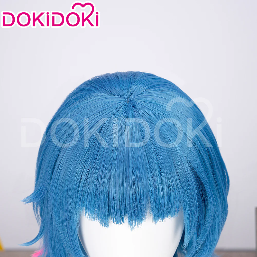 【Partially Ready For Ship】DokiDoki Anime Cosplay Wig / Necklace Short Blue Short / Pigtail / Double Bun Purple Highlights Hair  Kids Young Version - Image 11