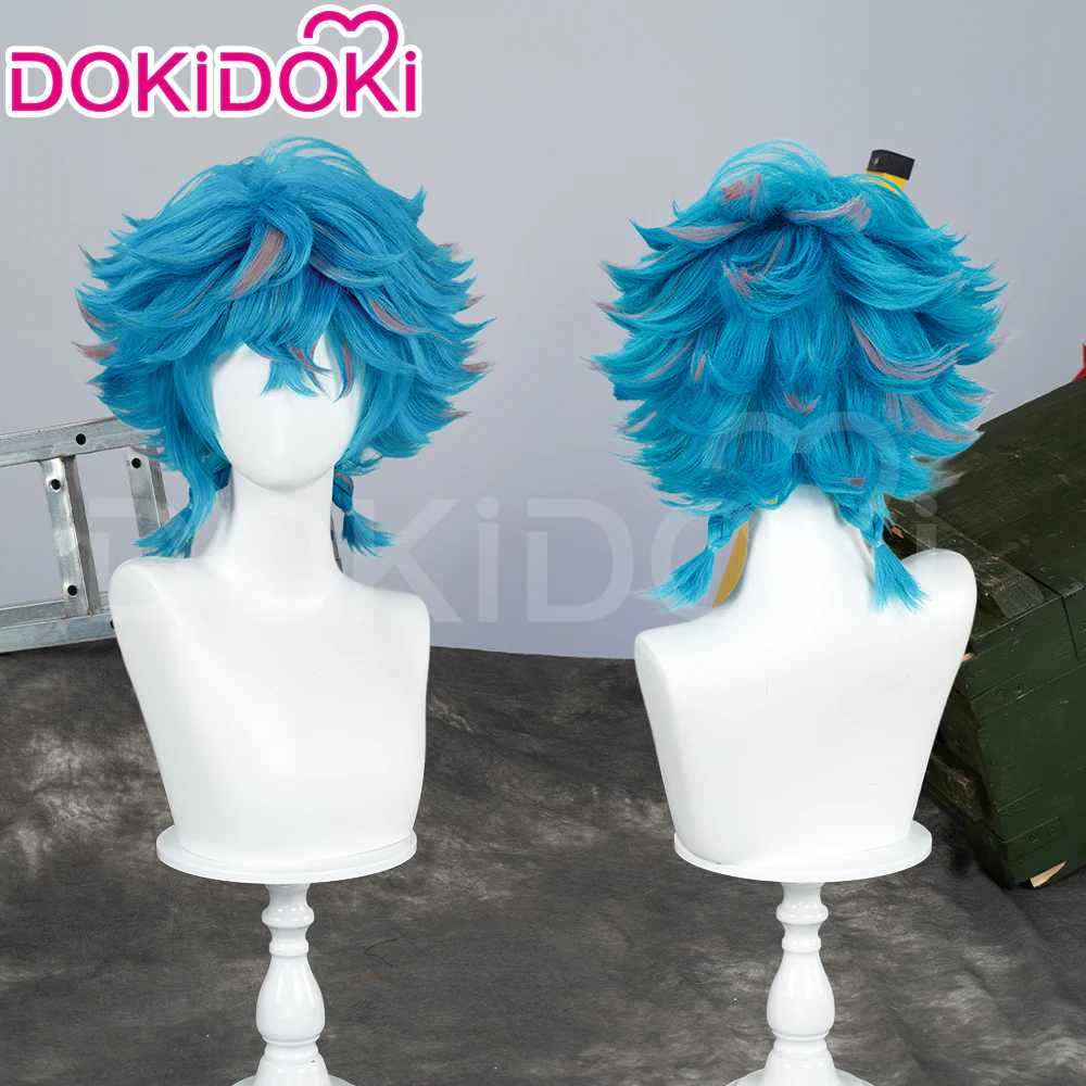 【Ready For Ship】DokiDoki Anime Wig Little Girl Wig Short Curl Blue / Brown Hair Small Braids