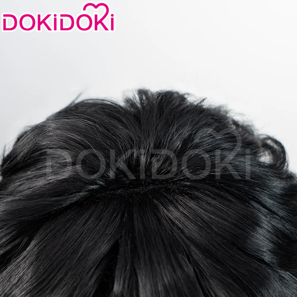 【Ready For Ship】DokiDoki Anime Wind Breaker Cosplay Yamato Endo Wig Short Curly Black Hair - Image 4