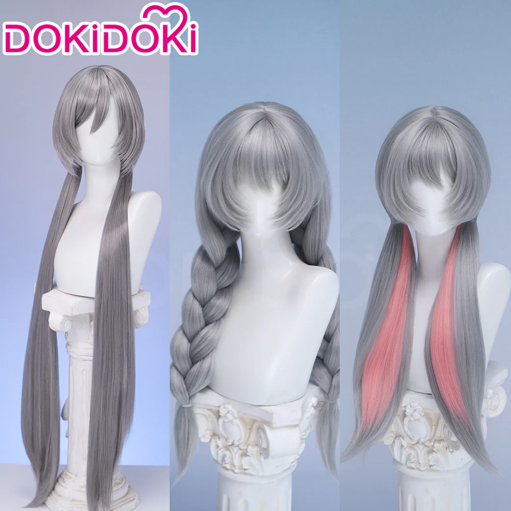 【Ready For Ship】DokiDoki Anime Cosplay Wig Grey Long Straight Twin Tail / Ear / Tail Rabbit Cute - Image 2