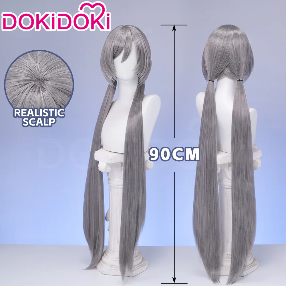 【Ready For Ship】DokiDoki Anime Cosplay Wig Grey Long Straight Twin Tail / Ear / Tail Rabbit Cute - Image 3