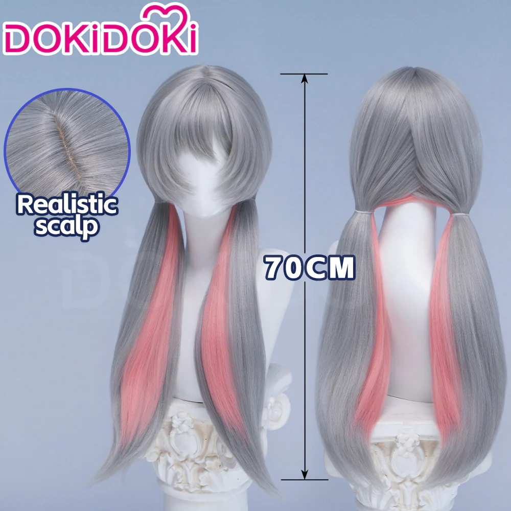 【Ready For Ship】DokiDoki Anime Cosplay Wig Grey Long Straight Twin Tail / Ear / Tail Rabbit Cute - Image 8
