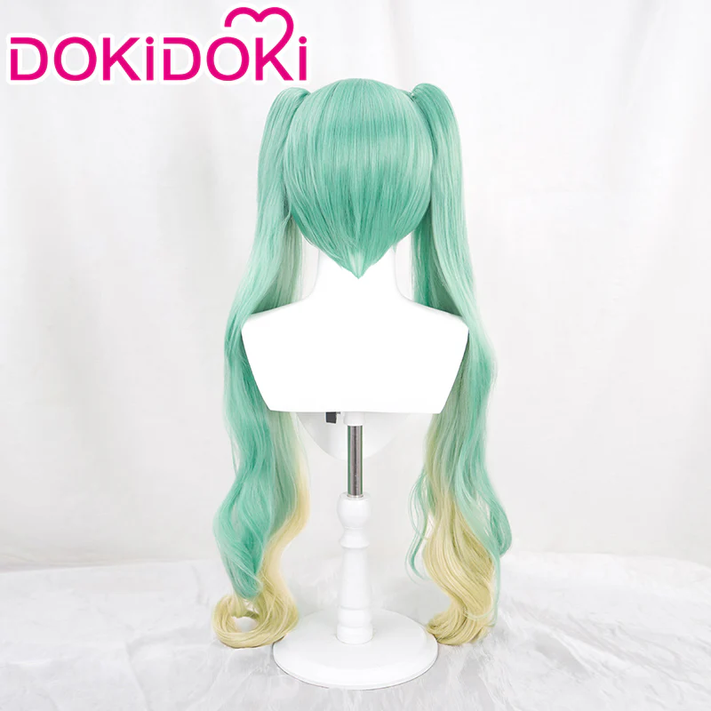 【Wig Ready For Ship】DokiDoki Cosplay Wig Long Curly Green Wig Strawberry 15th anniversary/ Bow Knot - Image 3