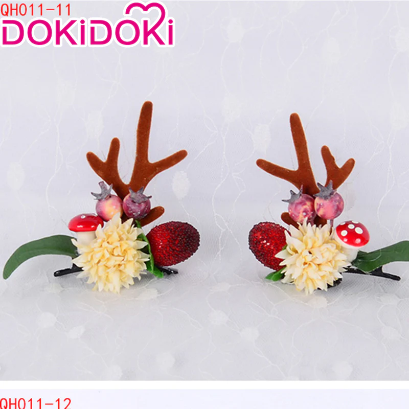 DokiDoki Cosplay Deer Ear Headwear Cute Headband Christmas Antlers Clip Flower Hairpin - Image 15