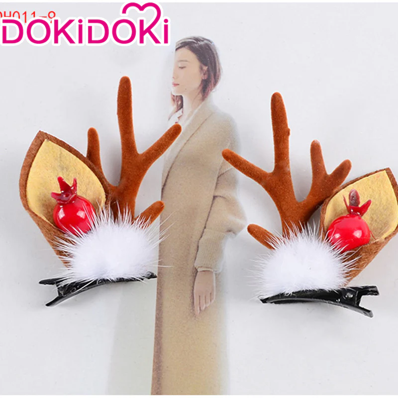 DokiDoki Cosplay Deer Ear Headwear Cute Headband Christmas Antlers Clip Flower Hairpin - Image 18