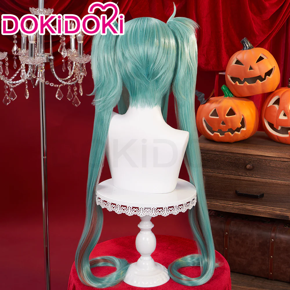 【Ready For Ship】DokiDoki Cosplay Rascal the Raccoon Wig Green Twin Tail Brown Highlight Halloween - Image 2