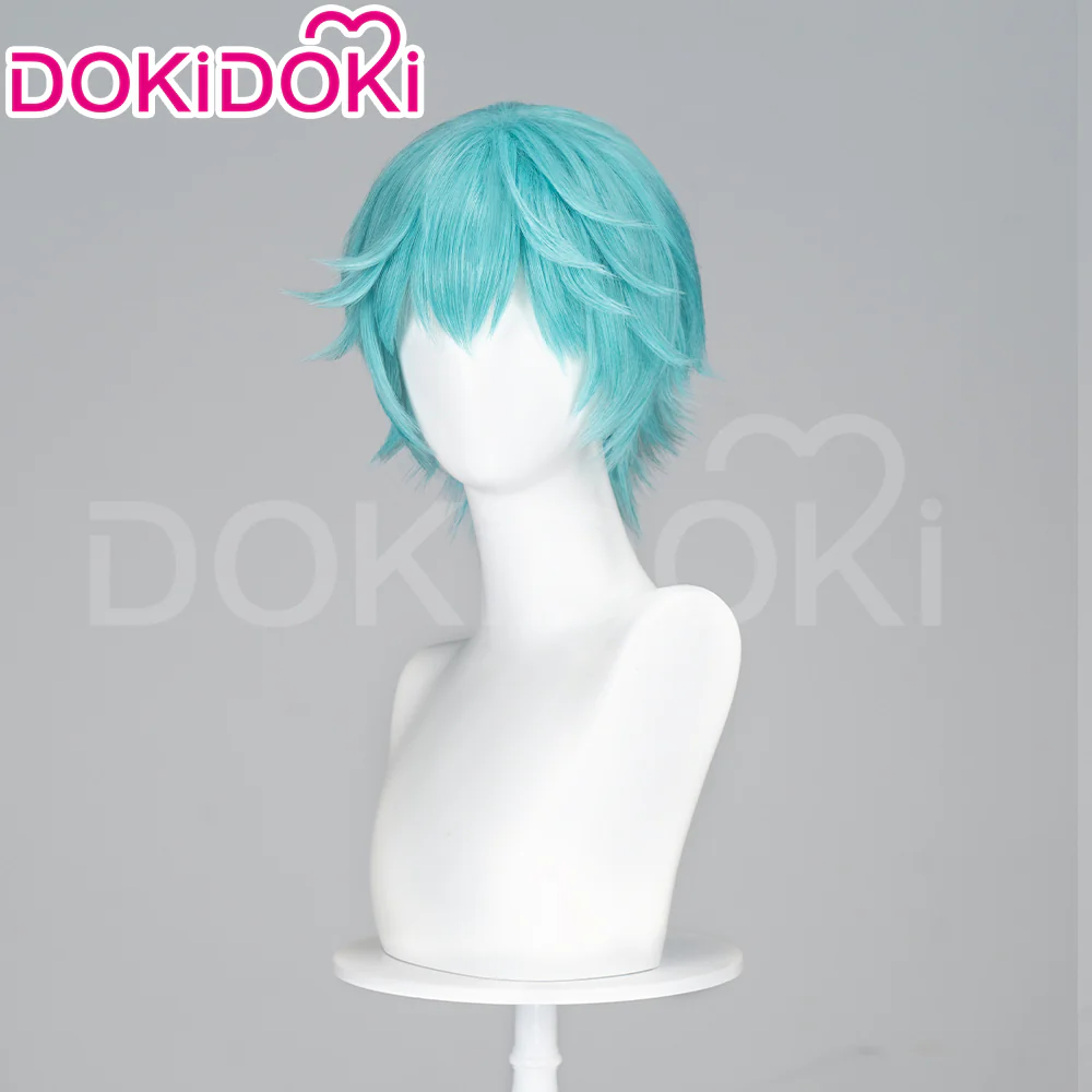 DokiDoki Cosplay Short Straight Green Gender Bending Wig Male - Image 3