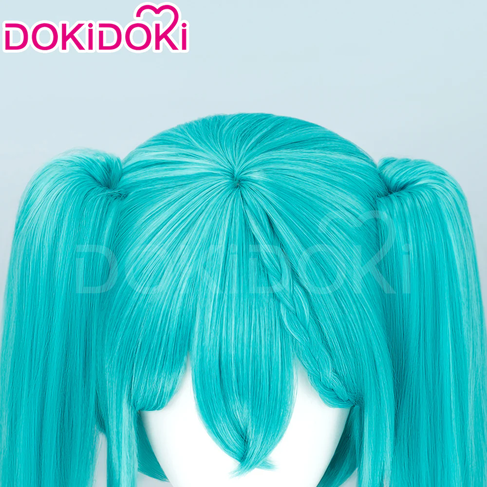 DokiDoki Cosplay Wig 2023 Racing Suits Style Long Straight Blue Hair - Image 4