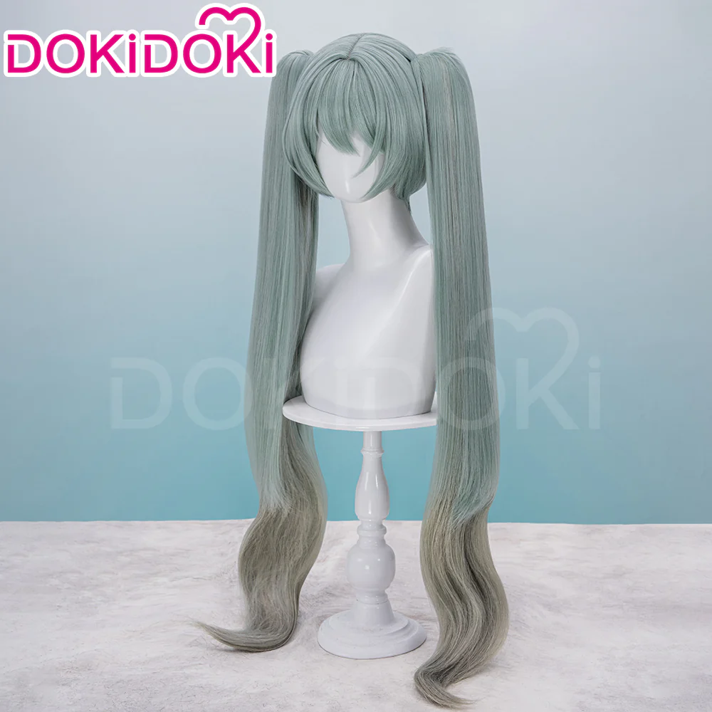 【Ready For Ship】DokiDoki Cosplay Wig Long Curly Dark Green Gradient Hair Twin Ponytails 39Culture 2023 Party - Image 3