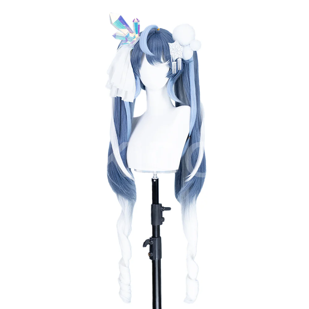 【Ready For Ship】DokiDoki Cosplay Wig Long Straight Dark Blue Women Hair - Image 5