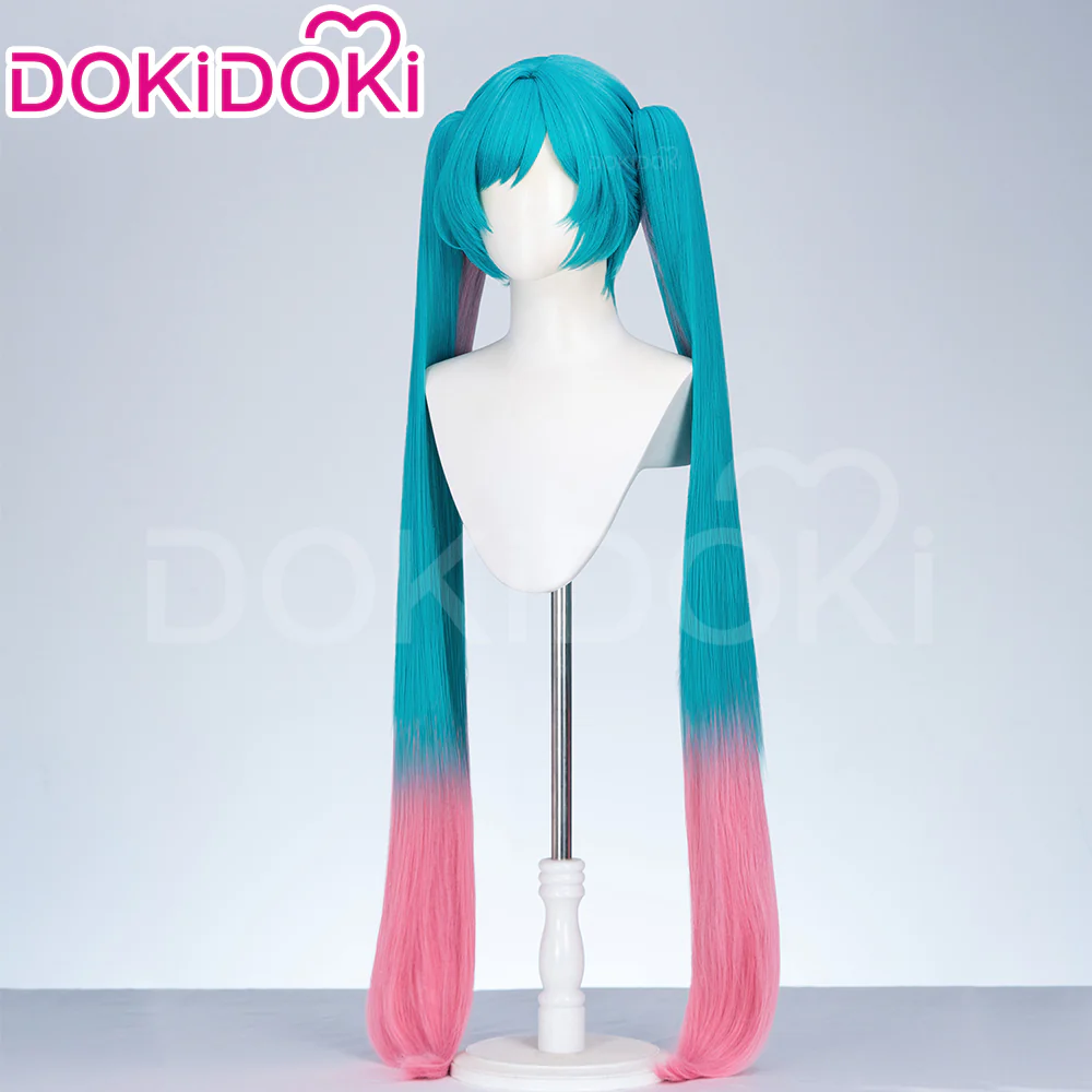 【Ready For Ship】DokiDoki Cosplay Women Wig Long Curly Green Pink Hair - Image 2