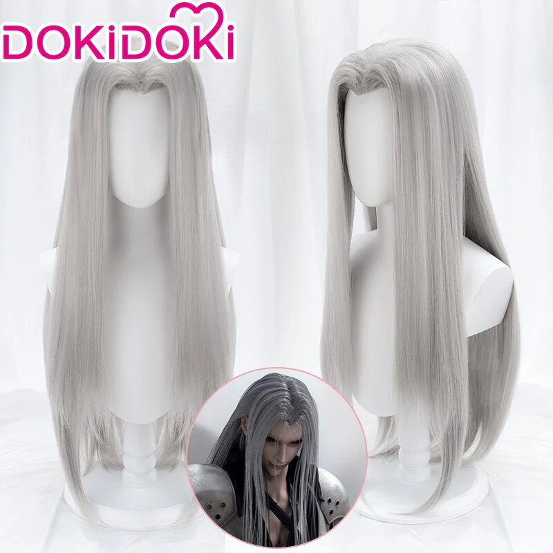 【Ready For Ship】DokiDoki Game Sephiiroth Cosplay Wig Men Silver Long Hair - Image 6