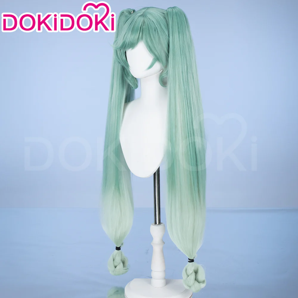 【Ready For Ship】DokiDoki Game 2024 Snow Wig Long Straight Green Hair - Image 3
