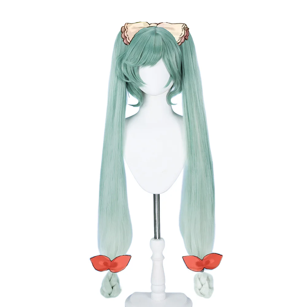【Ready For Ship】DokiDoki Game 2024 Snow Wig Long Straight Green Hair - Image 5