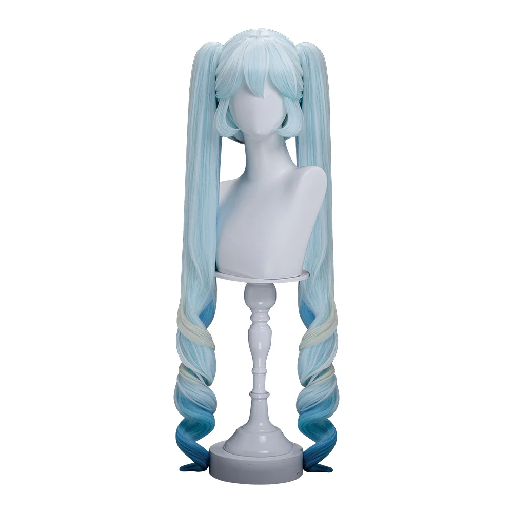 【Ready For Ship】DokiDoki Game 2026 Snow Women Wig Long Curly Blue Green Gradient Hair - Image 5