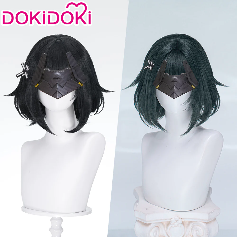 【Black Ver Ready For Ship】DokiDoki Game Arknights: Endfield Cosplay Endministrator Female Wig Short Black Green Hair