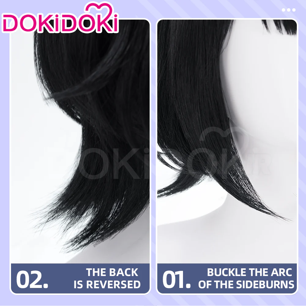 【Black Ver Ready For Ship】DokiDoki Game Arknights: Endfield Cosplay Endministrator Female Wig Short Black Green Hair - Image 6