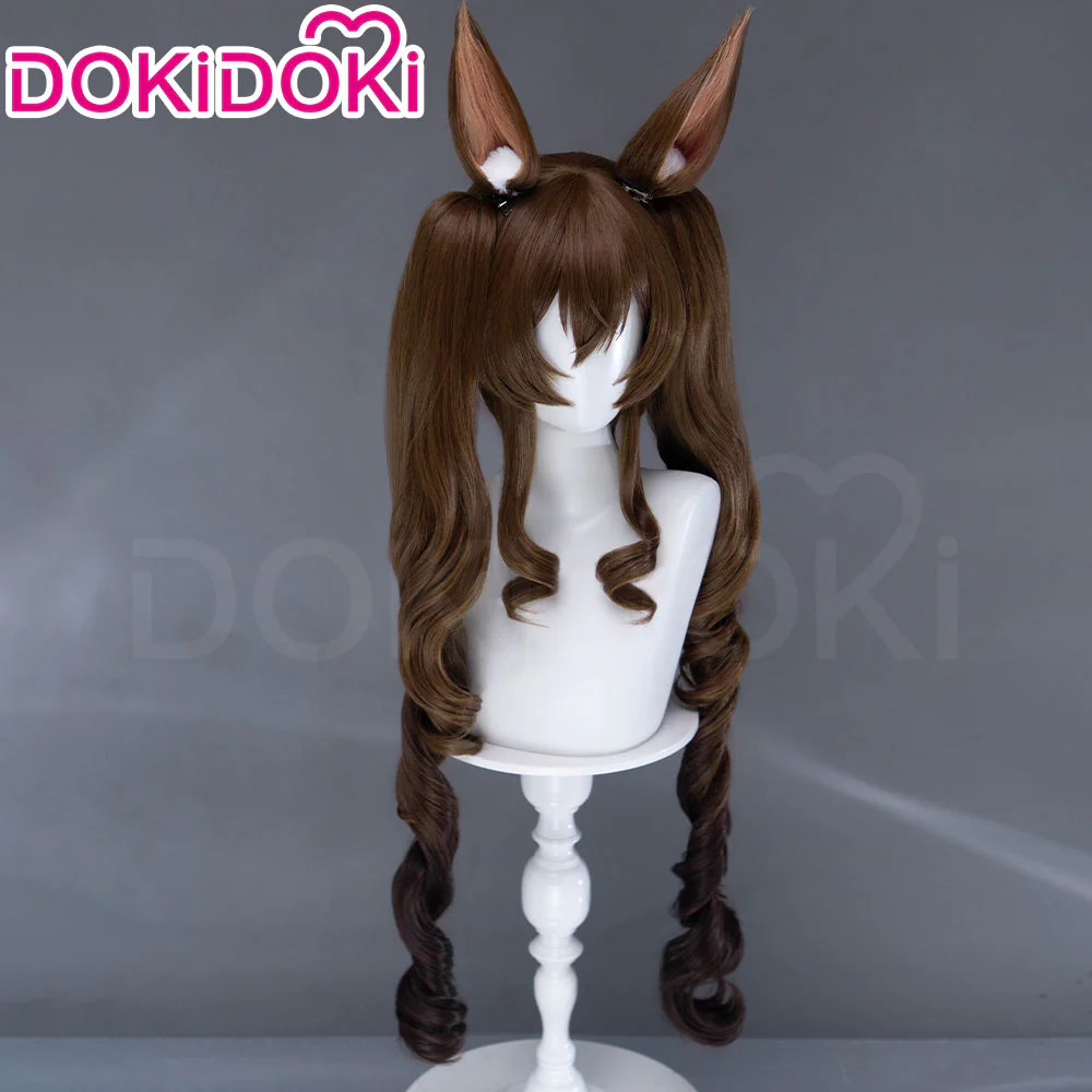 【Ready For Ship】DokiDoki Game Arknights: Endfield Cosplay Gilberta Wig Long Curly Brown Hair Twin Tails - Image 3