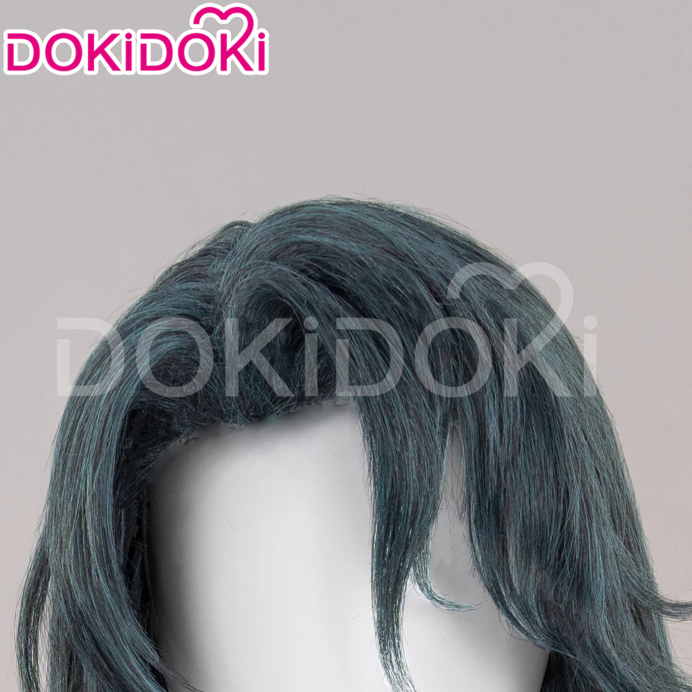 DokiDoki Game Ashes of the Kingdom Cosplay Wig Wenchou Long Straight Green Hair Wen Chou - Image 4
