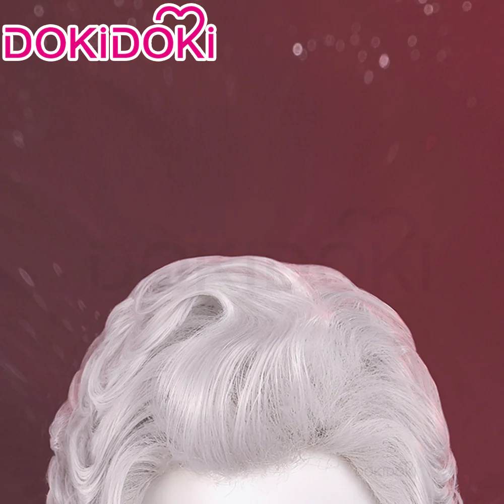 【Ready For Ship】DokiDoki Game Cosplay Short Curly Silver Wig - Image 4