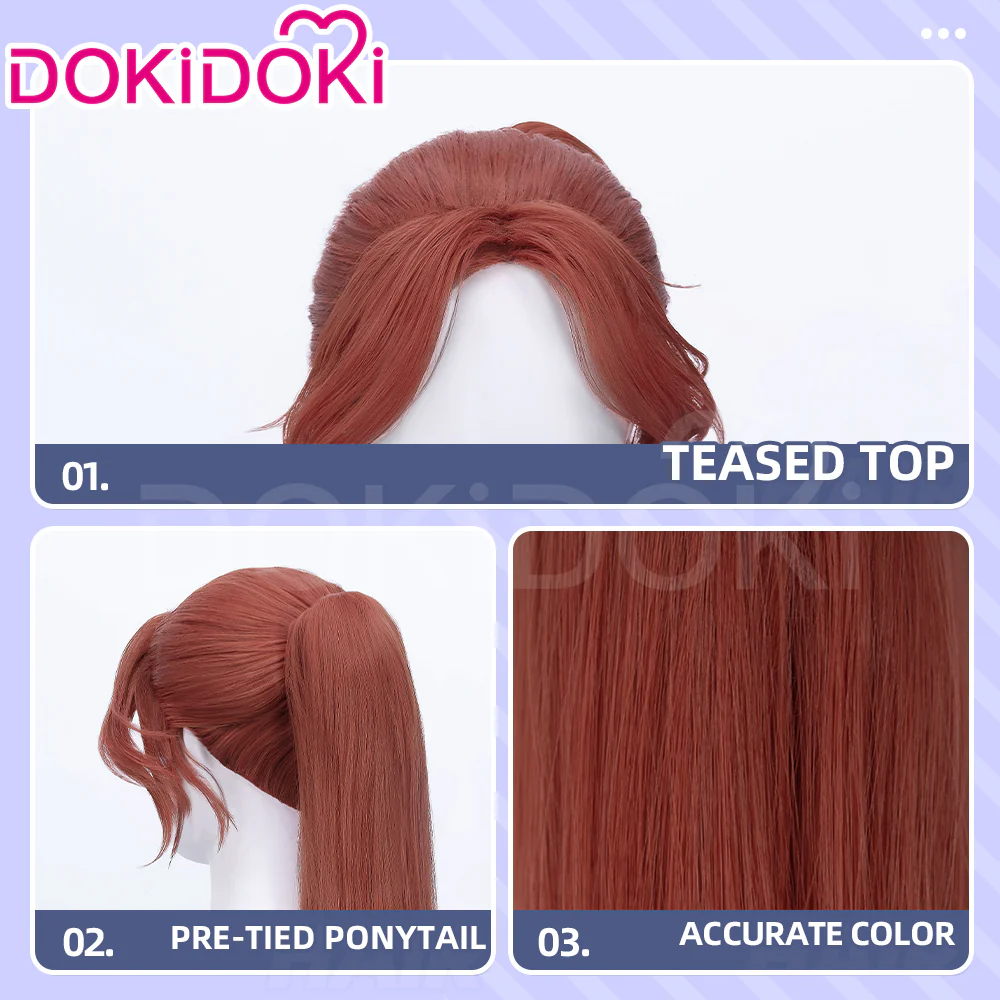 【Ready For Ship】DokiDoki Game Clair Obscur: Expedition 33 Copslay Maelle Wig Long Curly Red Silver Hair - Image 4