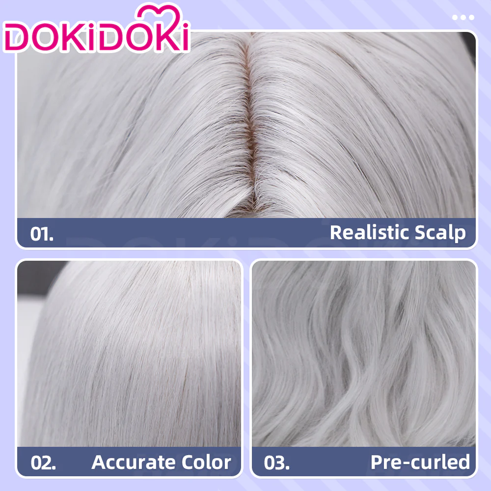 【Ready For Ship】DokiDoki Game Clair Obscur: Expedition 33 Copslay Maelle Wig Long Curly Red Silver Hair - Image 9