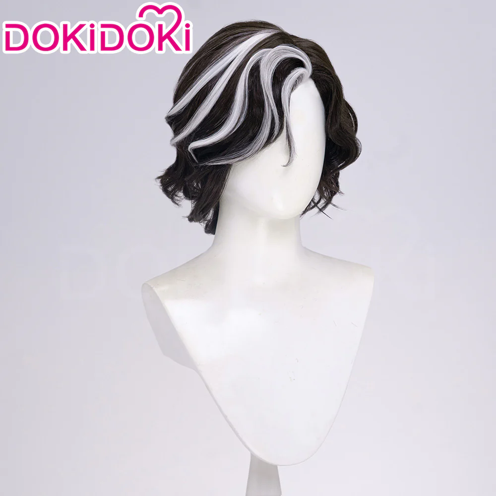 【Ready For Ship】DokiDoki Game Clair Obscur: Expedition 33 Copslay Verso Wig Short Curly Brown Gray Highlight Hair - Image 3