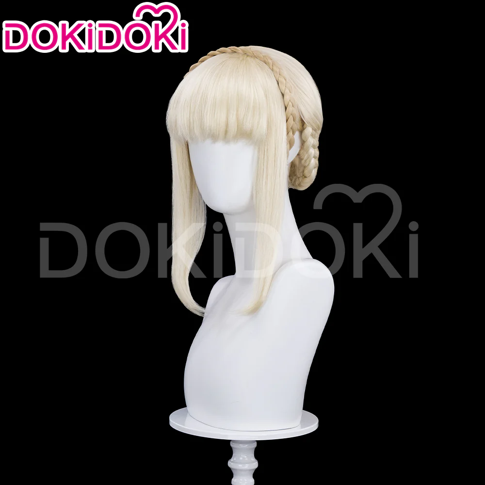 DokiDoki Game Cosplay Ledaa Wig Golden Straight Halloween - Image 3