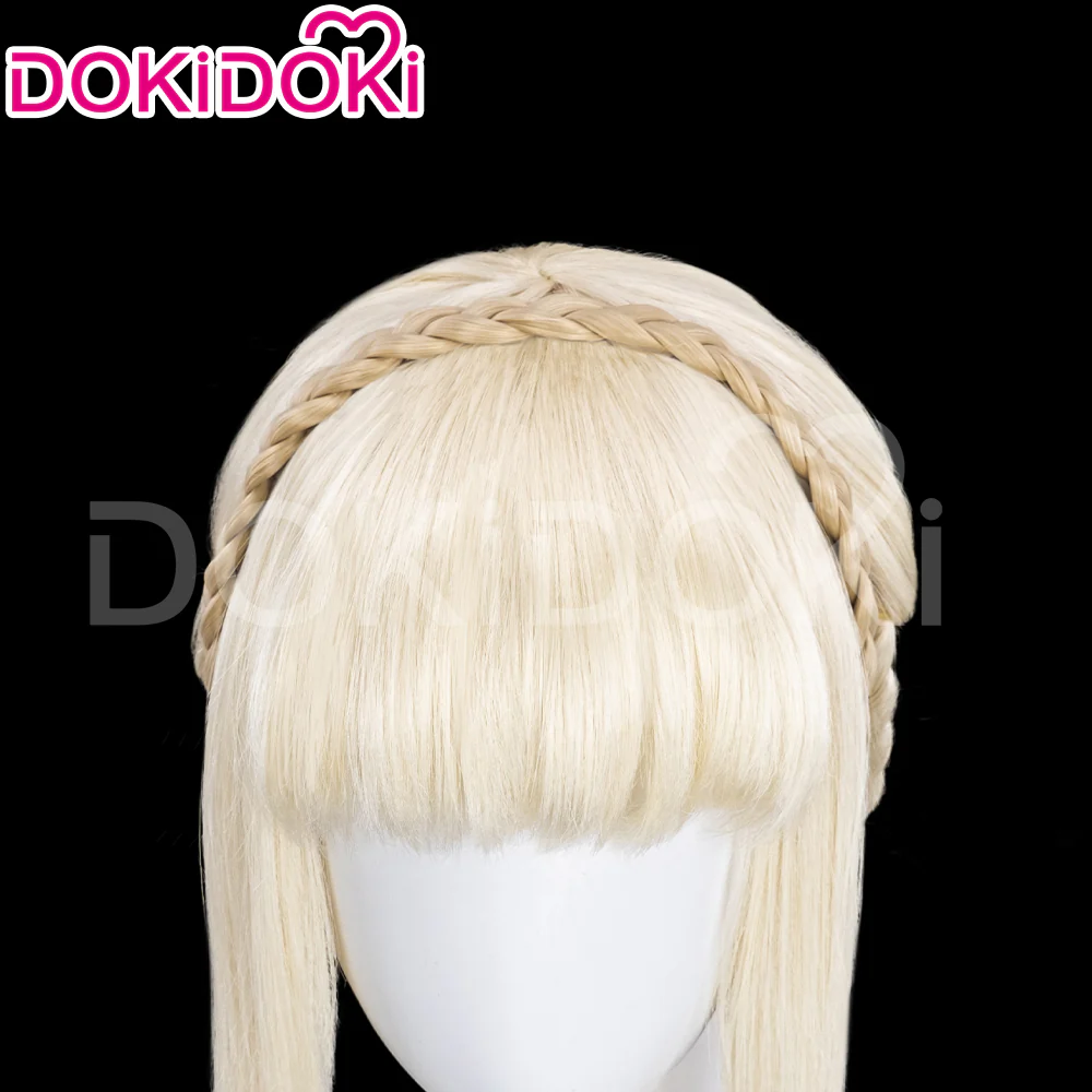 DokiDoki Game Cosplay Ledaa Wig Golden Straight Halloween - Image 4