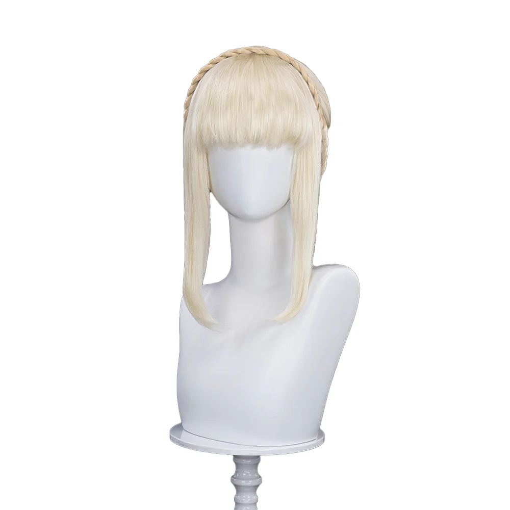 DokiDoki Game Cosplay Ledaa Wig Golden Straight Halloween - Image 5