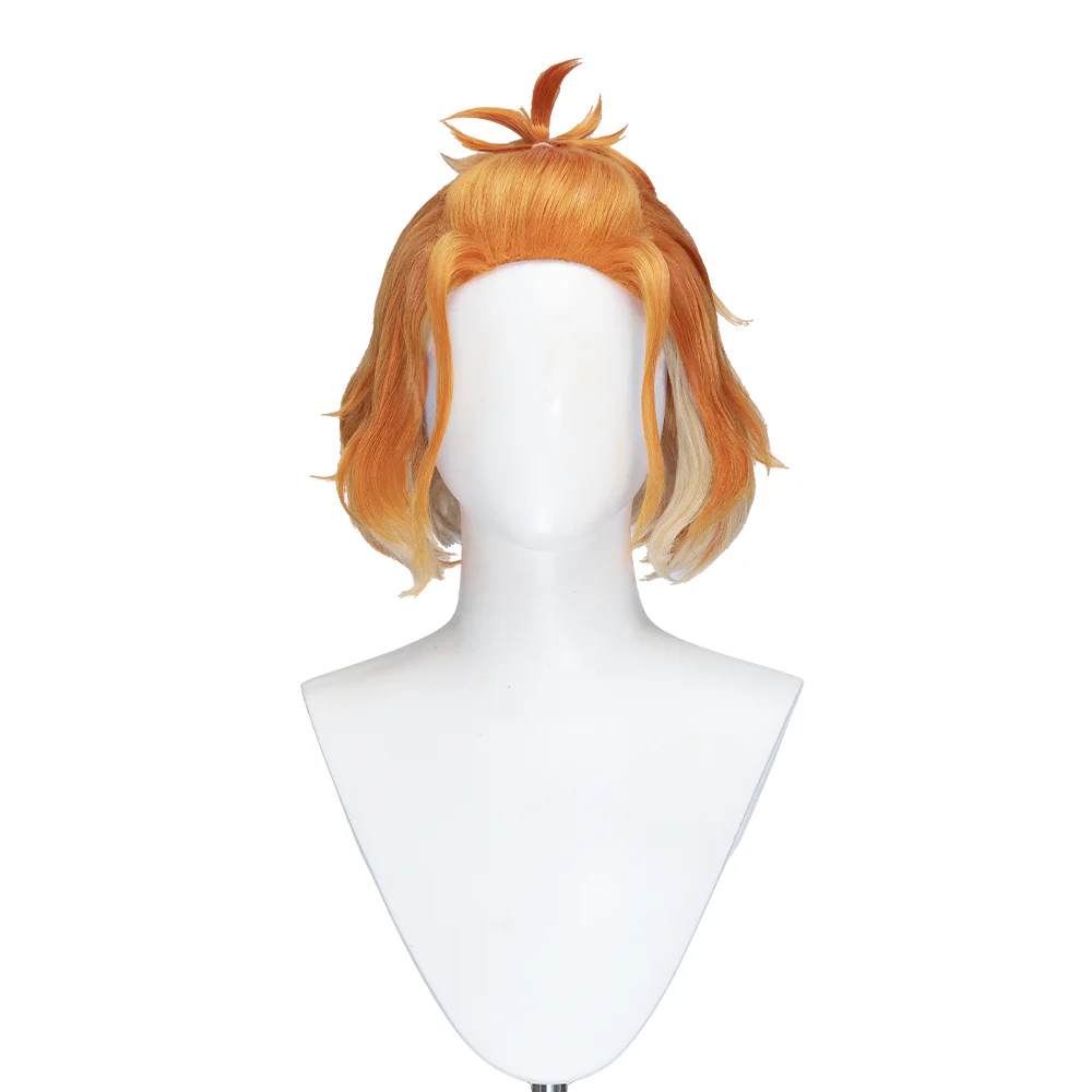 DokiDoki Game Cosplay Men Wig Short Curly Orange Yellow Gradient Hair - Image 2