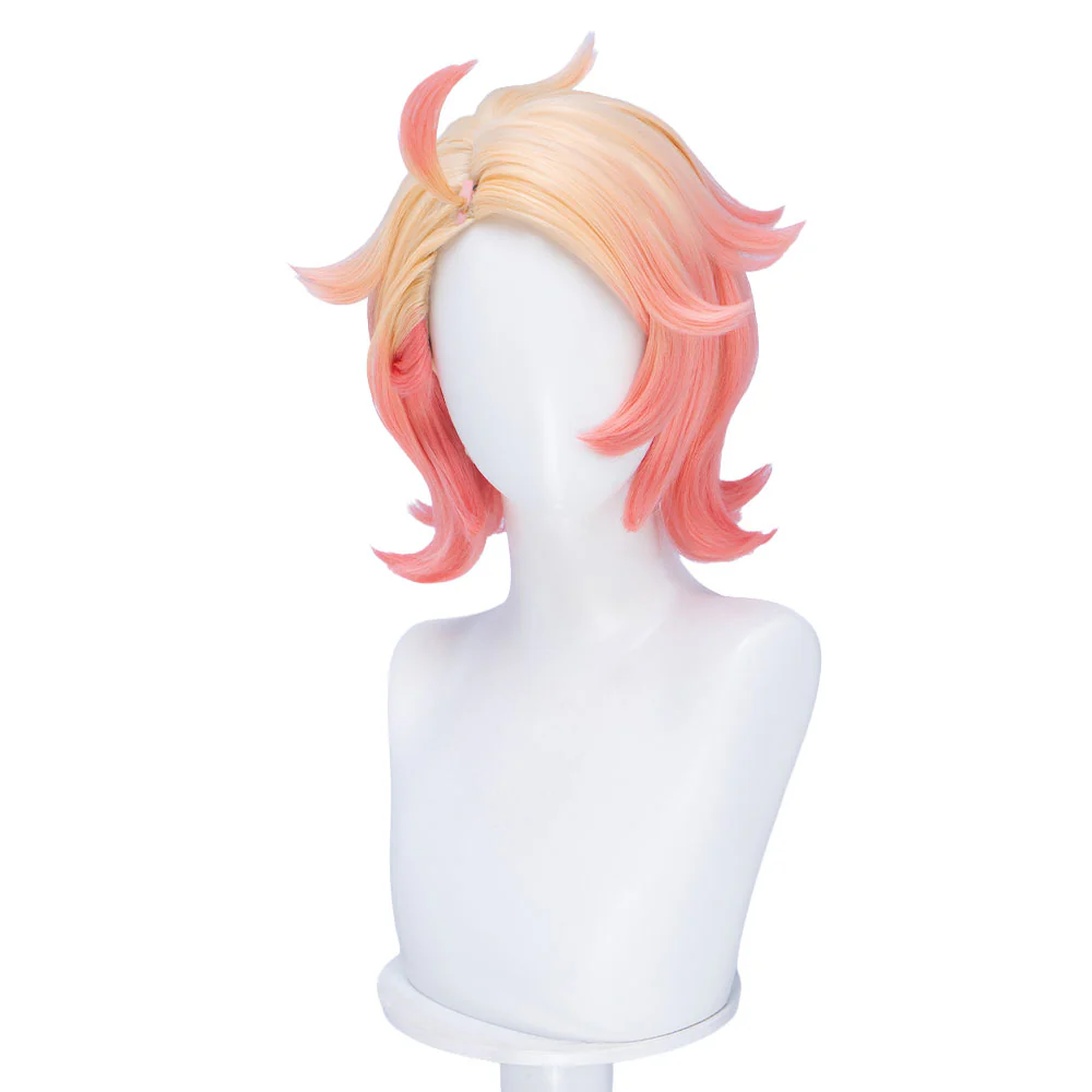 DokiDoki Game Cosplay Trainer Wig Short Blonde Orange Gradient Hair - Image 5