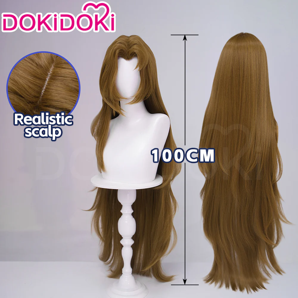DokiDoki Game Cosplay Wig Long Curly Brown Hair