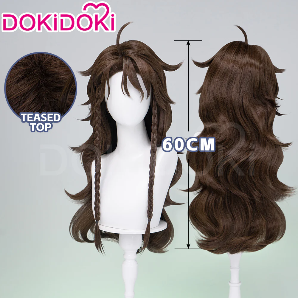 DokiDoki Game Cosplay Wig Long Curly Brown Hair Lion