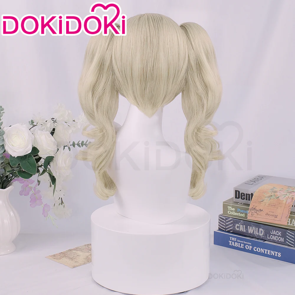 【Ready For Ship】DokiDoki Game Cosplay Wig Panther Annn Takamakii Long Curly Blonde Hair - Image 3