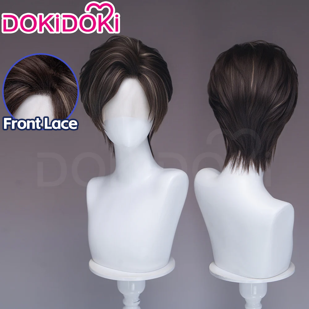 【Ready For Ship】【Small Area Front Lace】DokiDoki Game Cosplay Wig Short Dark Brown Hair - Image 7