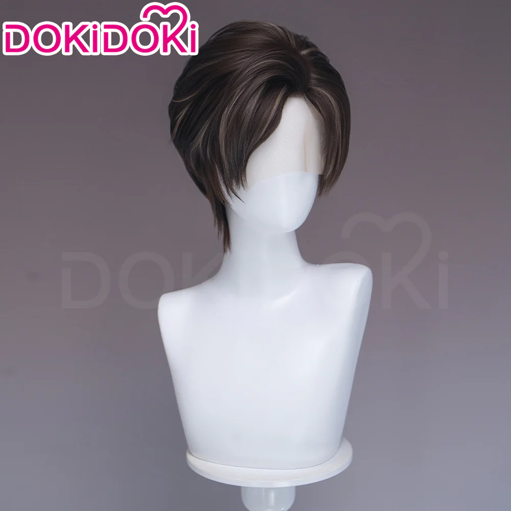 【Ready For Ship】【Small Area Front Lace】DokiDoki Game Cosplay Wig Short Dark Brown Hair - Image 9