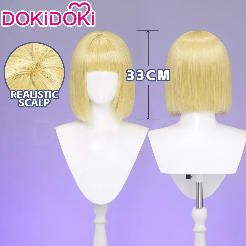 DokiDoki Game Cosplay Wig Short Straight Blonde Hair Hunter