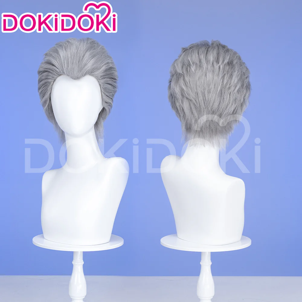 【Ready For Ship】DokiDoki Game Cosplay Wig Short Straight Silver Hair
