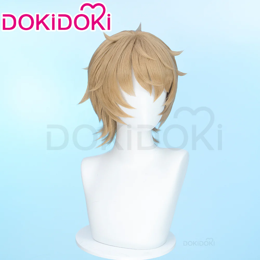 【Ready For Ship】DokiDoki Game Cosplay Wig Short Straight Yellow Hair - Image 2