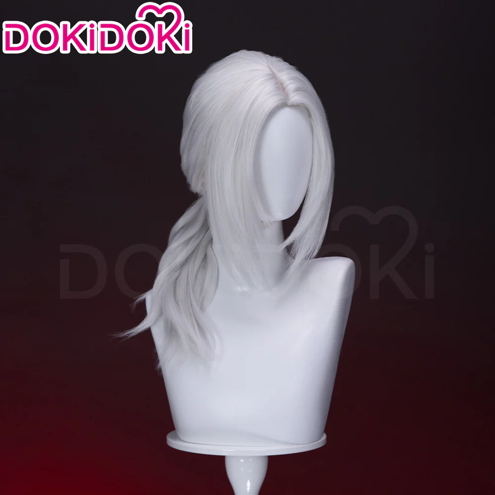 【Ready For Ship】DokiDoki Game Cosplay Wig White Long Straight Hair - Image 2
