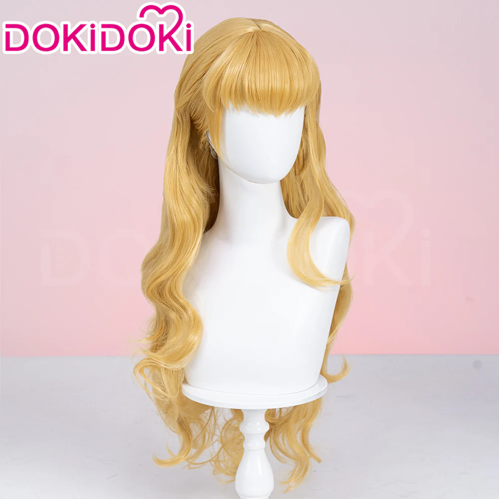 【Default Ver Ready For Ship】Dokidoki Game Cosplay Wig Long Curly Blonde Yellow Wig - Image 3