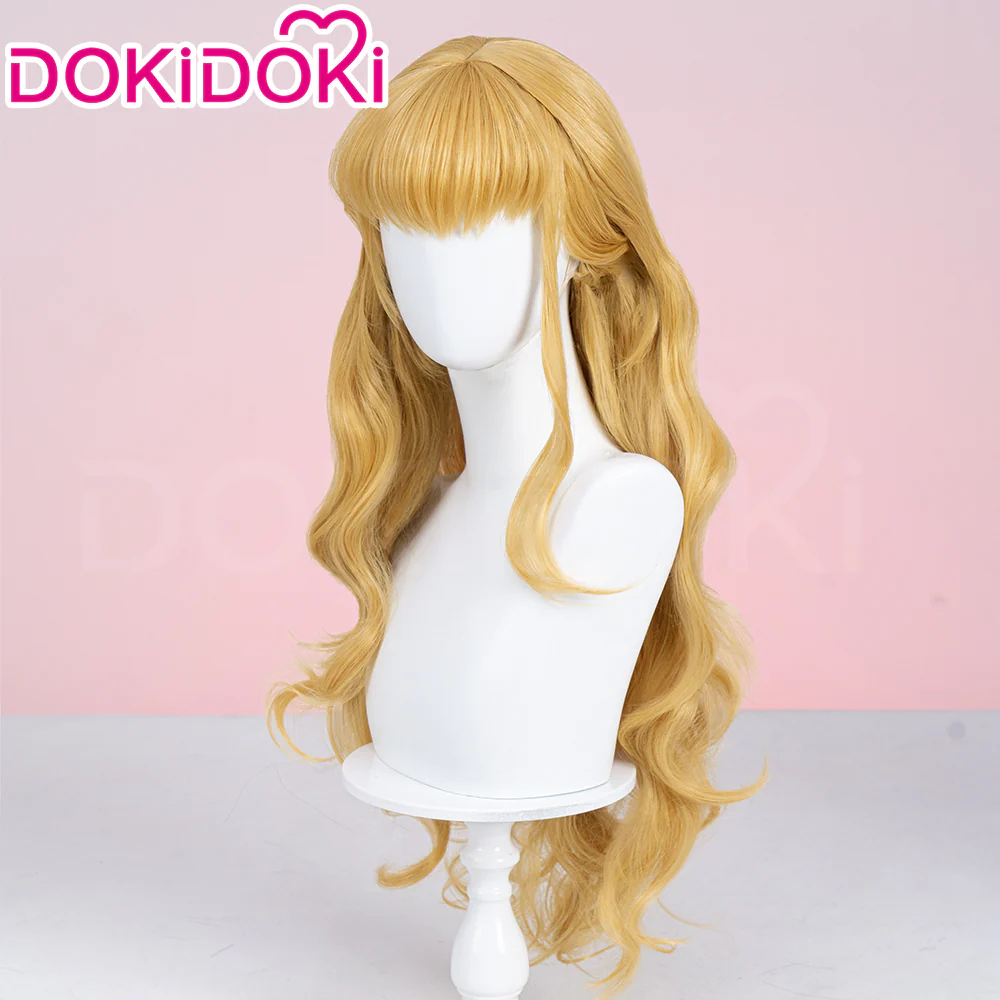 【Default Ver Ready For Ship】Dokidoki Game Cosplay Wig Long Curly Blonde Yellow Wig - Image 4