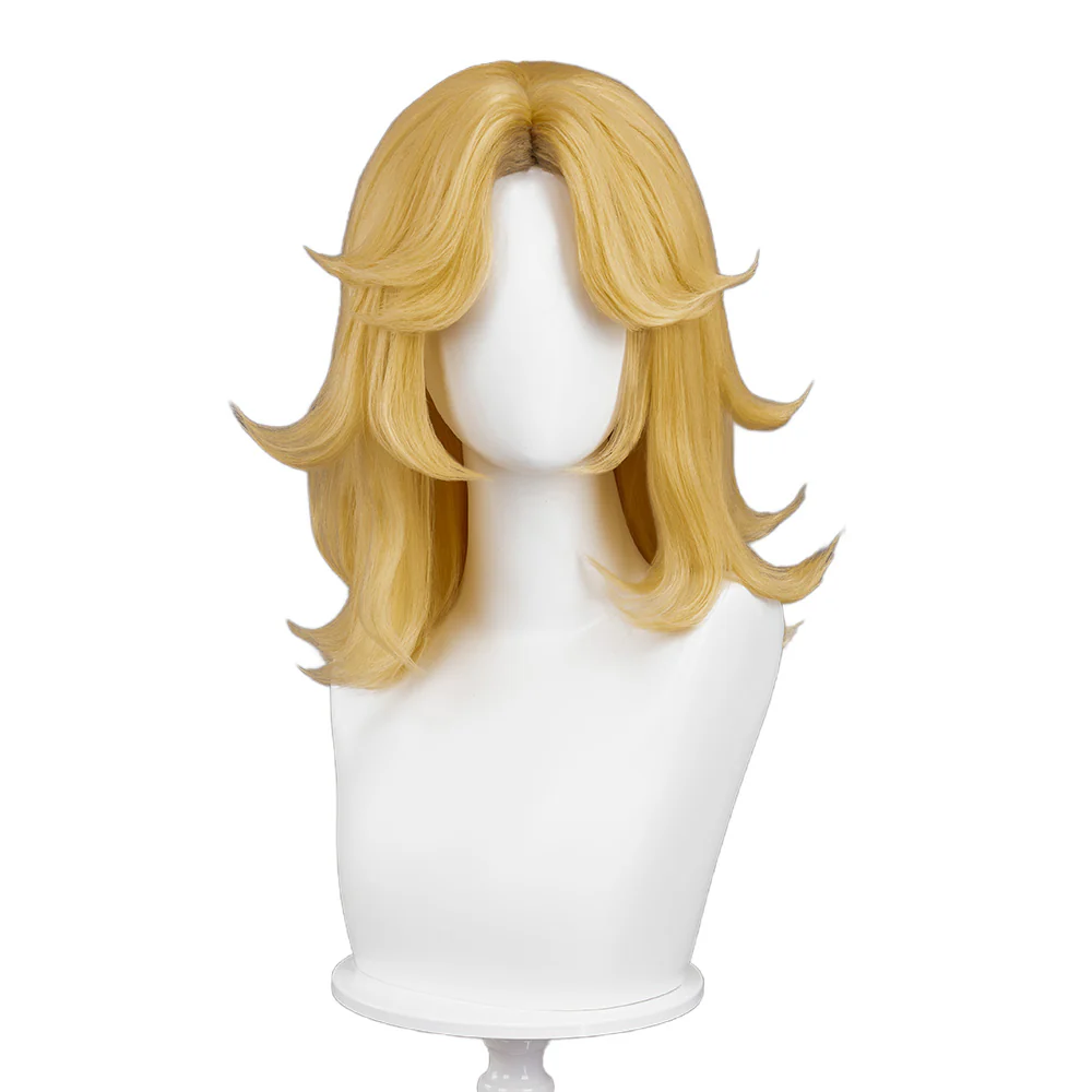 【Yellow Ver. Ready For Ship】Dokidoki Game Cosplay Woman Wig Mid-length Yellow Silver Hair Malice Skin - Image 6