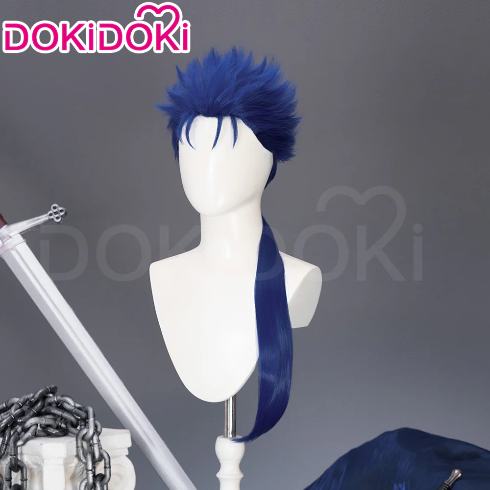 【Ready For Ship】DokiDoki Game Fate/stay night Cosplay Cú Chulainn Wig Long Blue Straight Hair FGO Lancer - Image 2