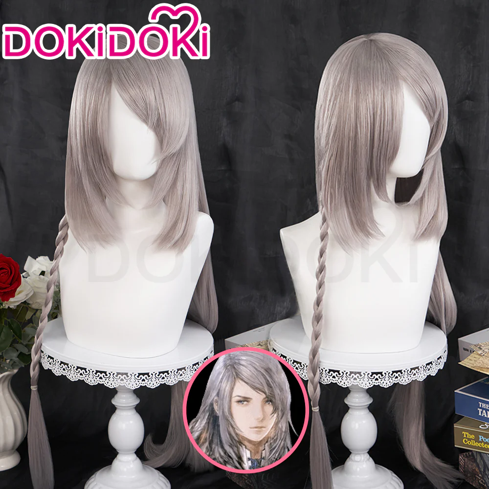 【Ready For Ship】DokiDoki Game Cosplay Jil Warick Cosplay Wig Long Grey Straight Hair