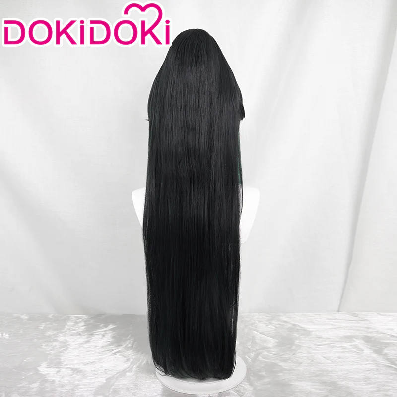 【Ready For Ship】DokiDoki Game Genshin Impact Cloud Retainer Xianyun Cosplay Wig Women Long Black & Green Straight - Image 3